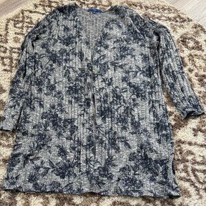 Apt. 9 Gray and Blue Knit Cardigan